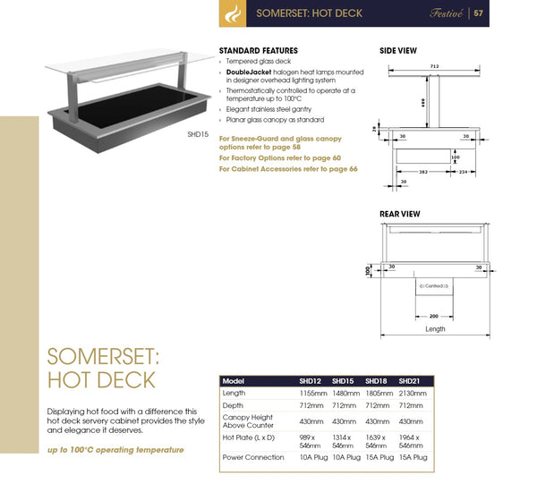 Festive Somerset Hot Deck 2130 - Hot Food Display