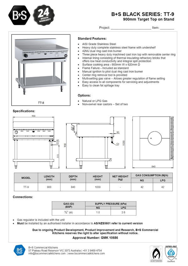 B+S Black TT-9 - Target Top