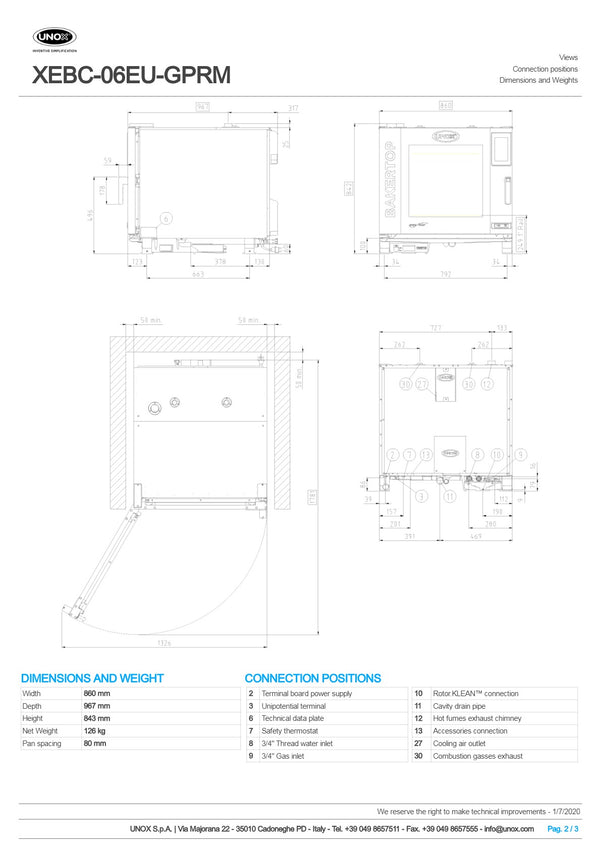 Unox Bakertop Gas XEBC-06EU-GPRM - Combi Oven