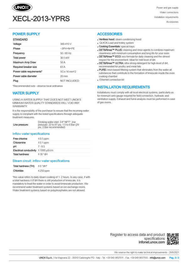 Unox Cheftop BIG Compact XECL-2013-YPRS - Combi Oven