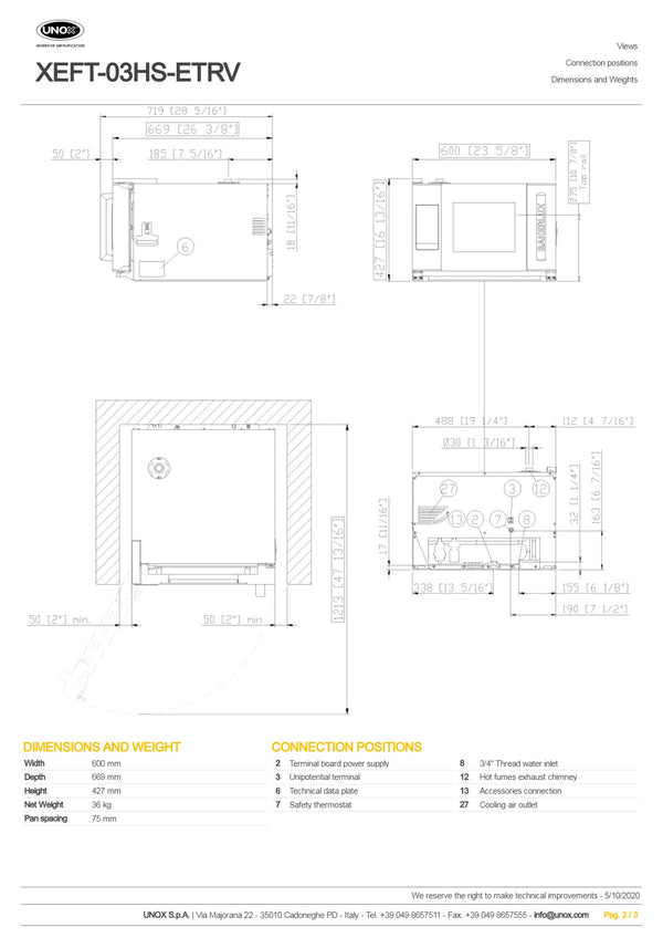 Unox Bakerlux Shop.Pro XEFT-03HS-ETRV - Convection Oven