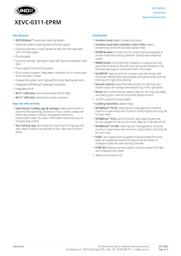 Unox Cheftop XEVC-0311-EPRM - Combi Oven