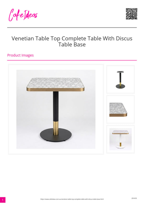 Venetian Table Top with Discus Table Base