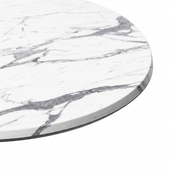 Round 80cm Super Matte Smart Top with Piatto Aluminium Table Base Dining Table
