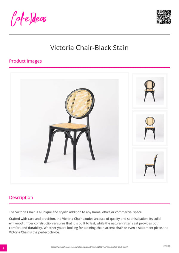 Victoria Timber Dining Chair with Rattan Seat