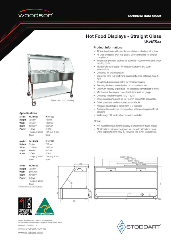 Woodson W.HFS25 - Hot Food Display