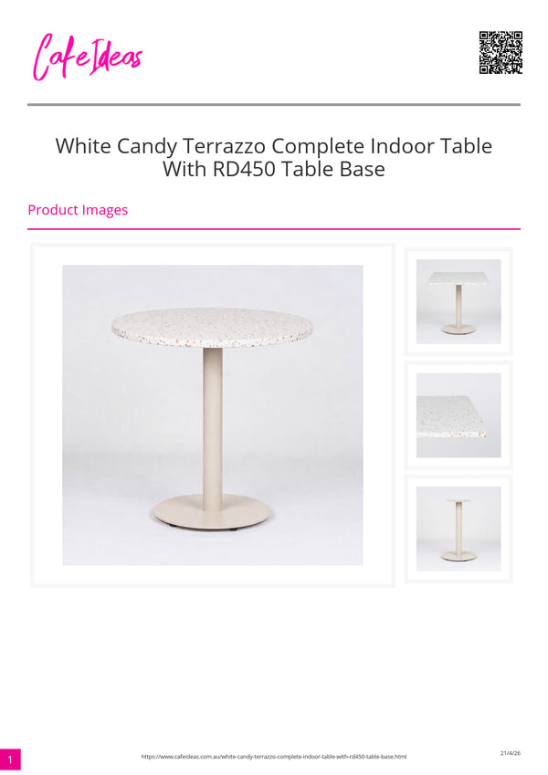 White Candy Terrazzo with RD450 Table Base