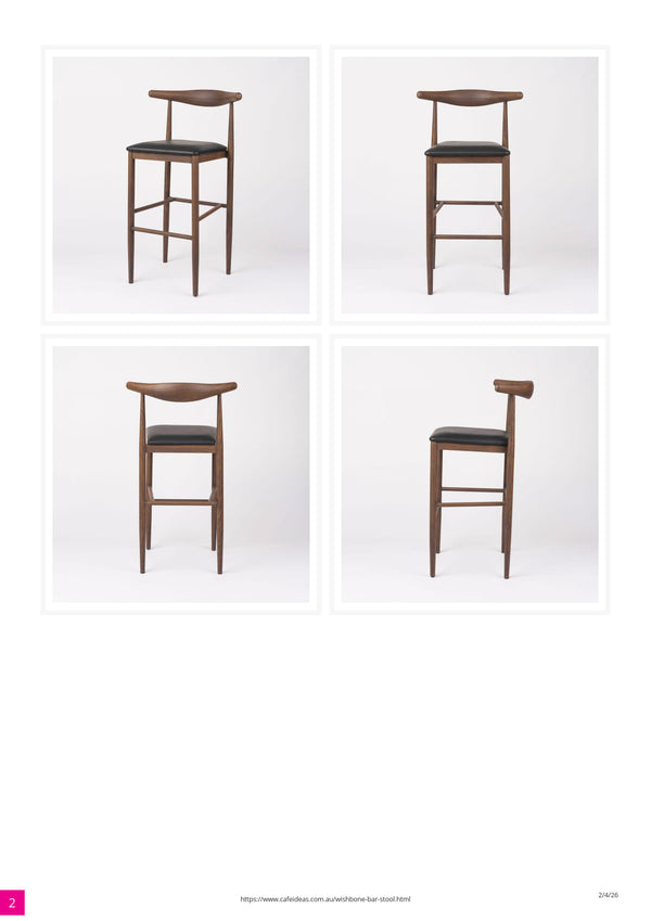 Wishbone Aluminium Bar Stool with Upholstered Seat