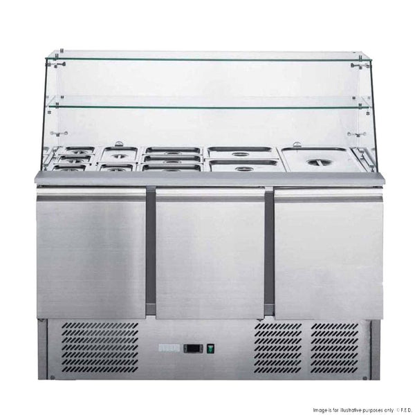 FED-X XS903GC - Salad Prep Fridge with Glass Top