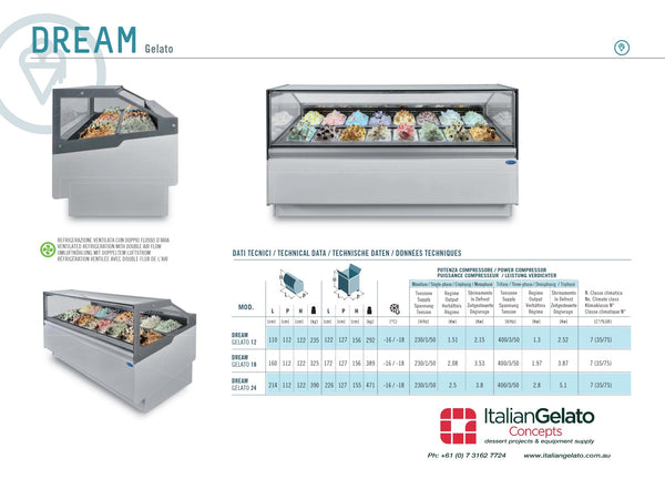Italproget Dream 12 - Gelato Display Freezer