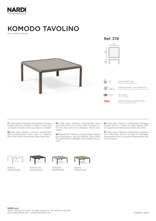 Nardi Komodo Outdoor Resin Coffee Table