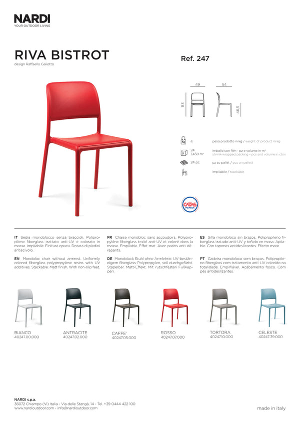 Nardi Riva Outdoor Resin Bistrot Chair