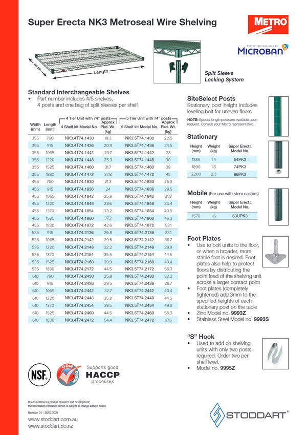 Metro Super Erecta NK3.M5T68.1830 - Mobile 5 Tier Wire Shelving