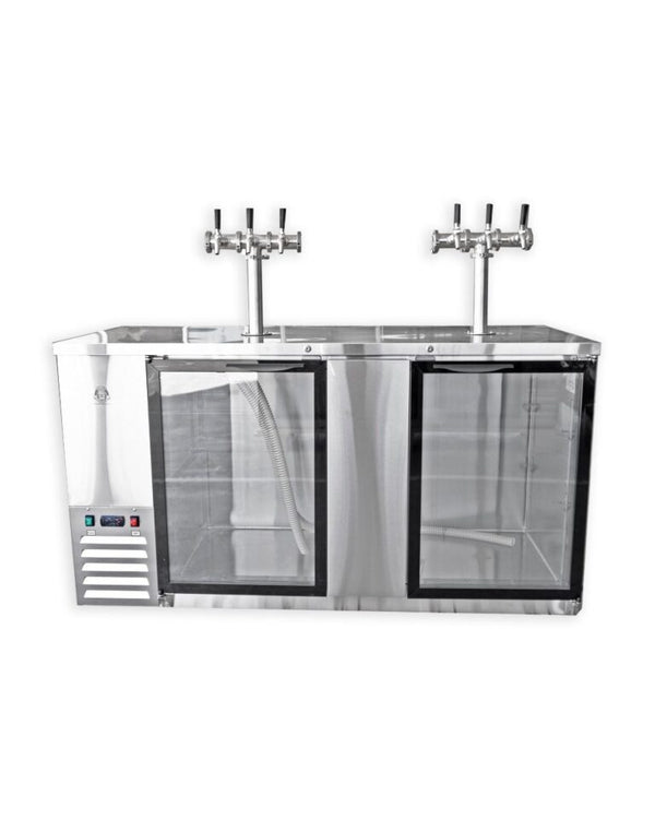 Kegs Off Tap KegMaster Super Deluxe Double Door Kegerator XL - Under Counter Keg Fridge
