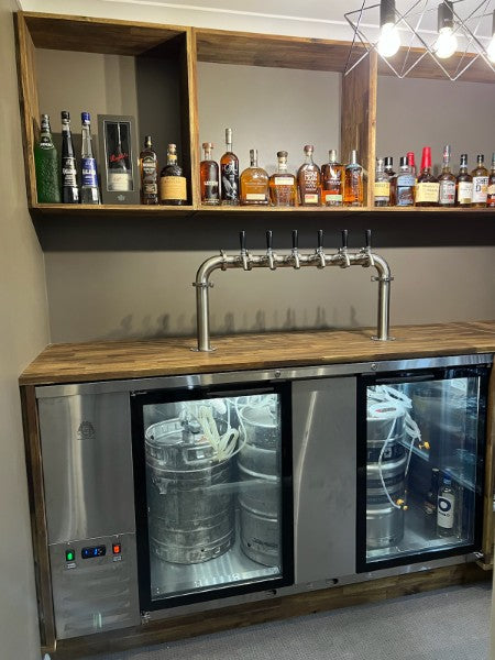 Kegs Off Tap KegMaster Super Deluxe Double Door Kegerator XL - Under Counter Keg Fridge