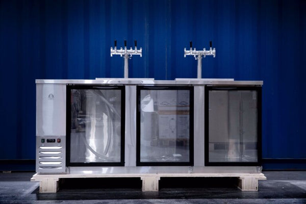 Kegs Off Tap KegMaster Super Deluxe Triple Door Kegerator - Under Counter Keg Fridge