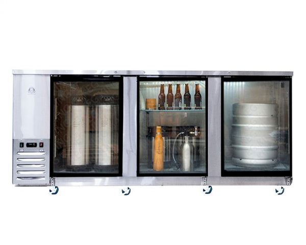 Kegs Off Tap KegMaster Super Deluxe Triple Door Kegerator - Under Counter Keg Fridge