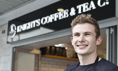 Knight with shining reputation sure to save you with his coffee
