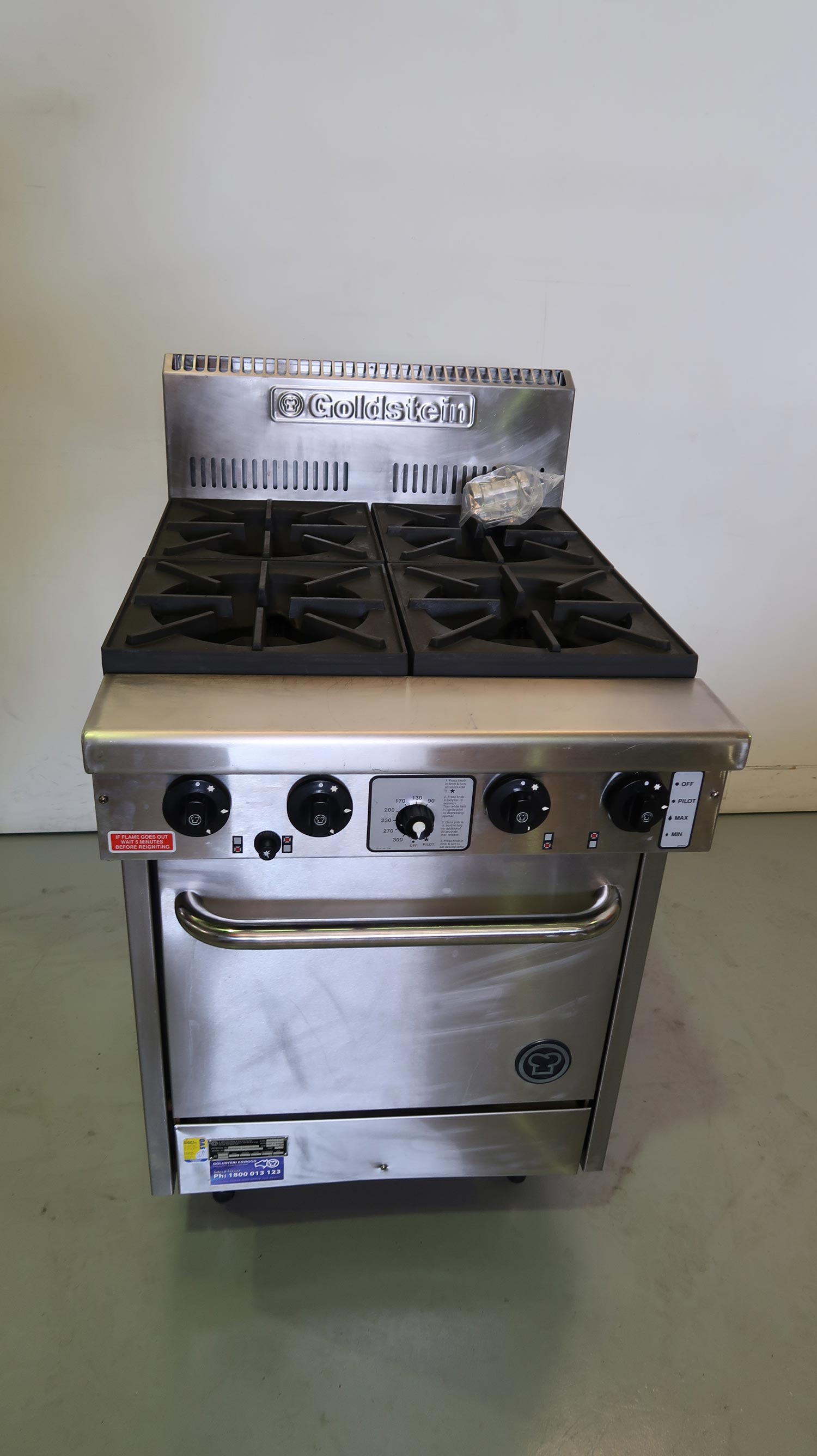 Goldstein PF420 4 Burner Range Oven