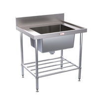 SIMPLY SS Single Centre Bowl Sink Bench 900w