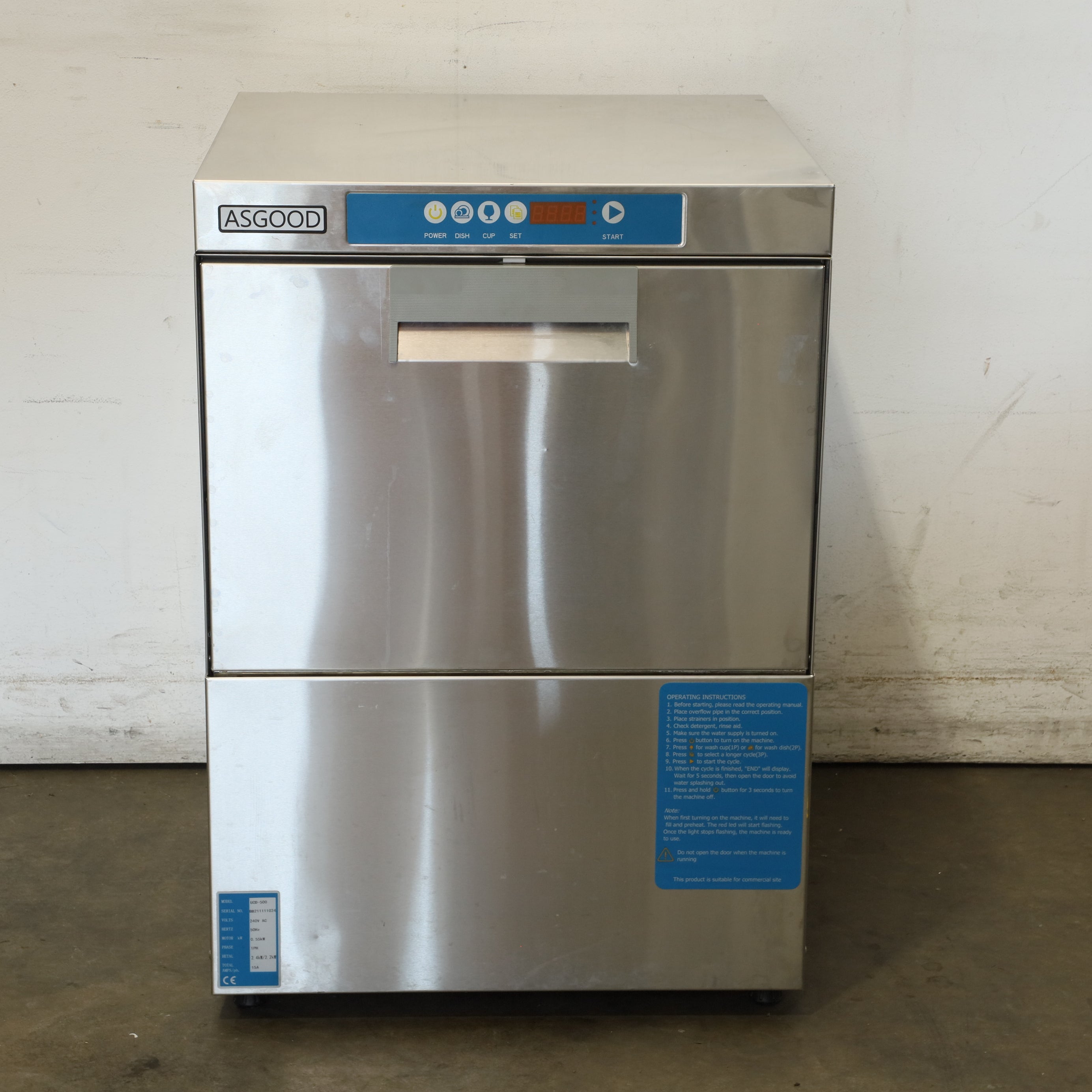 Asgood UCD-500 Undercounter Dishwasher