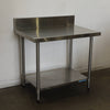 Stainless Steel Bench With Splashback 1000 x 700