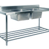 KSS 07-1500L - Double Sink With Splashback & Pot Rack