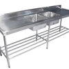 KSS 07-2400L - Double Sink With Splashback & Pot Rack
