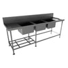 QSR Stainless Steel Triple Bowl Sink 2400mm