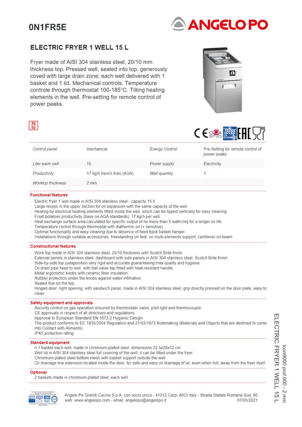 Angelo Po Icon9000 0N1FR5E - Fryer