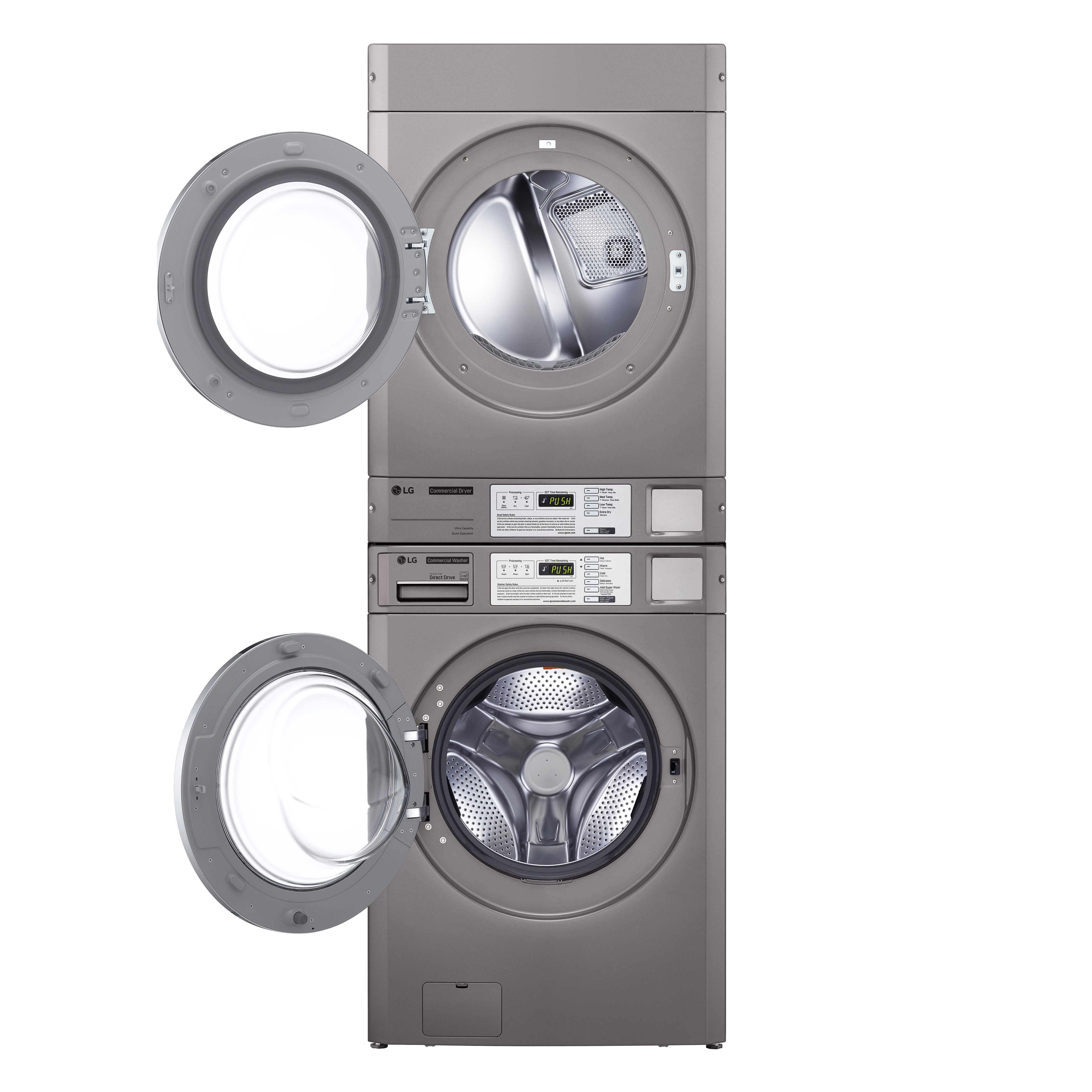 LG Commercial CWG27MDORS/CDG27RUQES - 10kg Stacked Washer & Electric Dryer