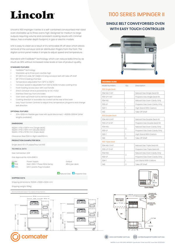 Lincoln Impinger 1154-1-NG - Conveyor Oven