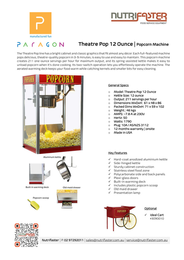 Paragon 12oz Theatre Pop - Popcorn Machine