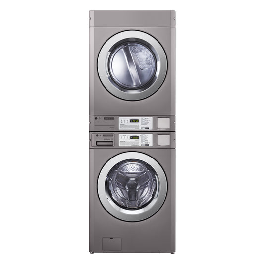 LG Commercial CWT29MDQRS/CDT29MUQNS - 15kg Stacked Washer & Gas Dryer
