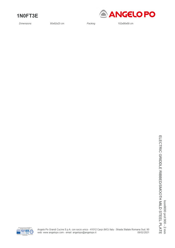 Angelo Po Icon9000 1N0FT3E - Griddle