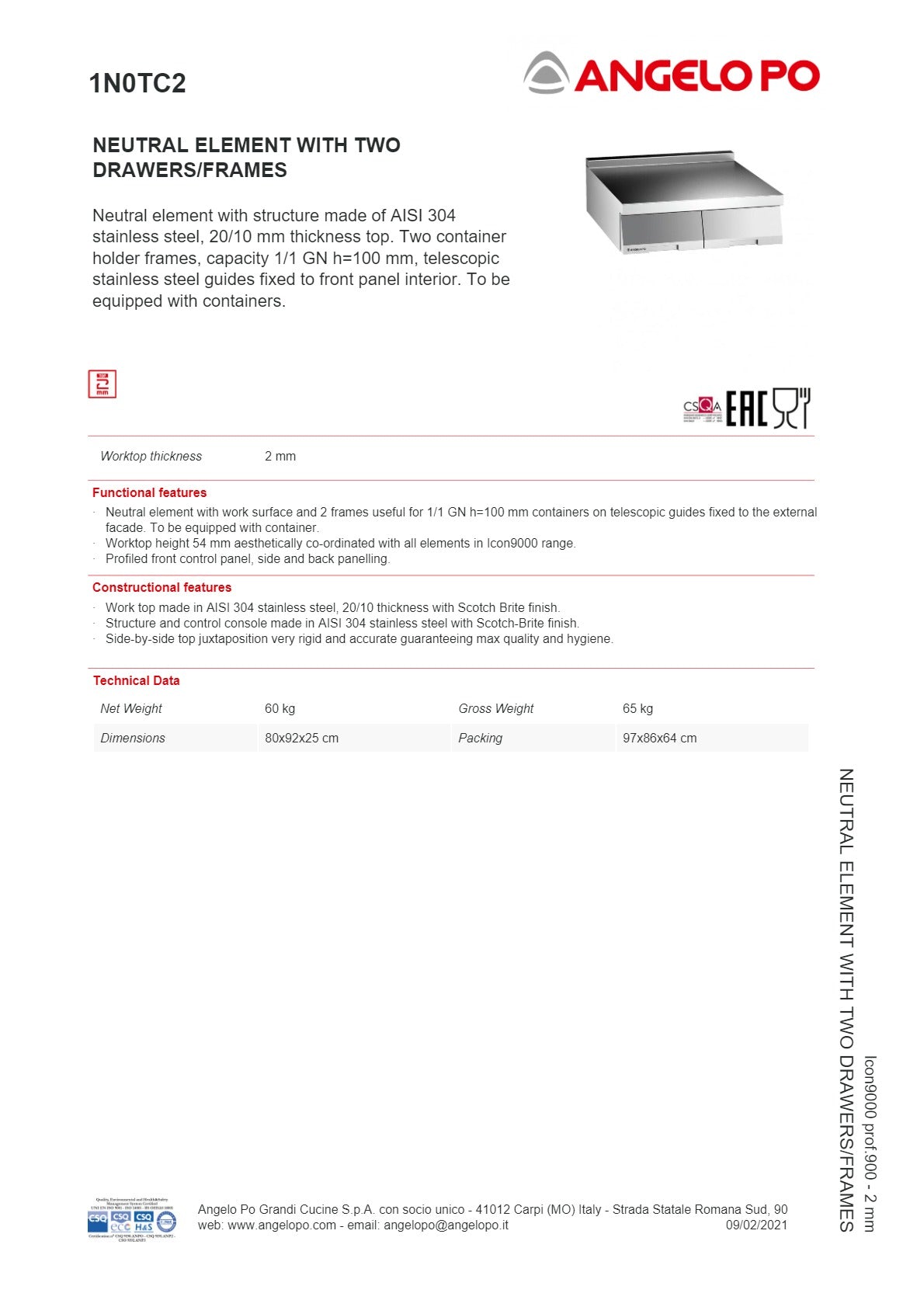 Angelo Po Icon9000 1N0TC2 - Neutral Element
