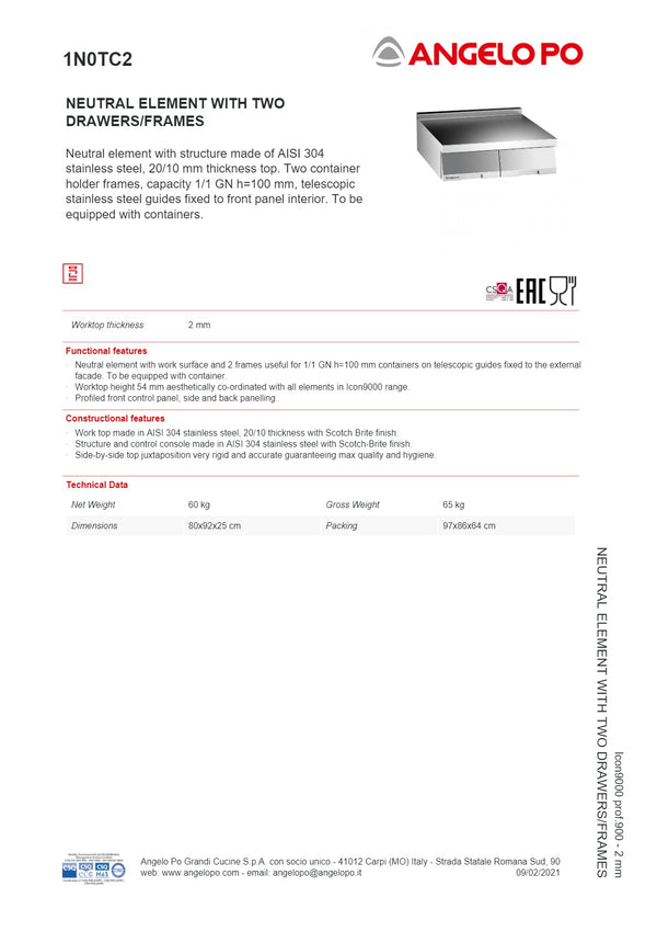 Angelo Po Icon9000 1N0TC2-30/10 - Neutral Element