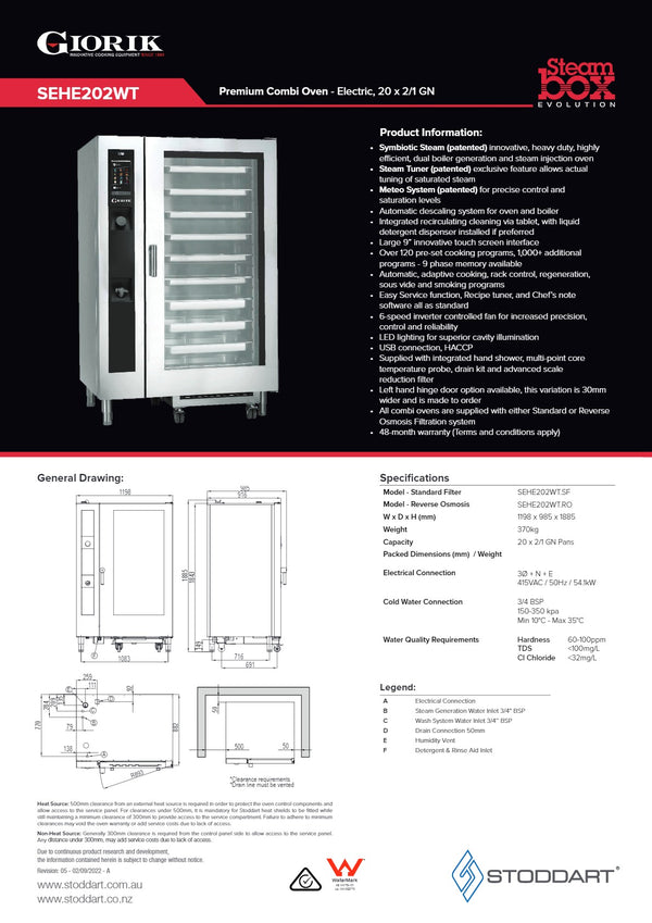 Giorik Steambox Evolution SEHE202WT.RO - Combi Oven