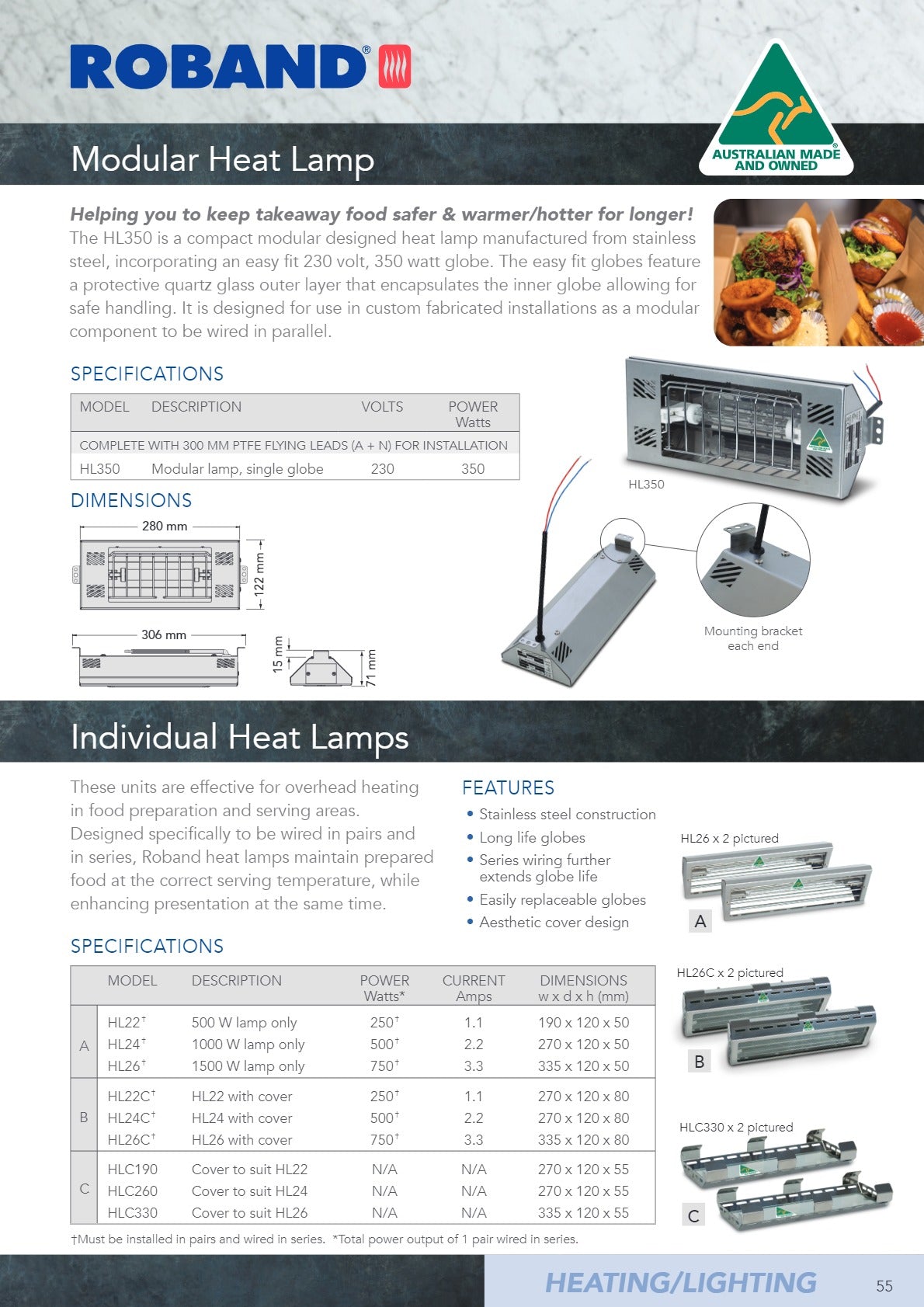 Roband HL350 - Modular Heat Lamp | SilverChef