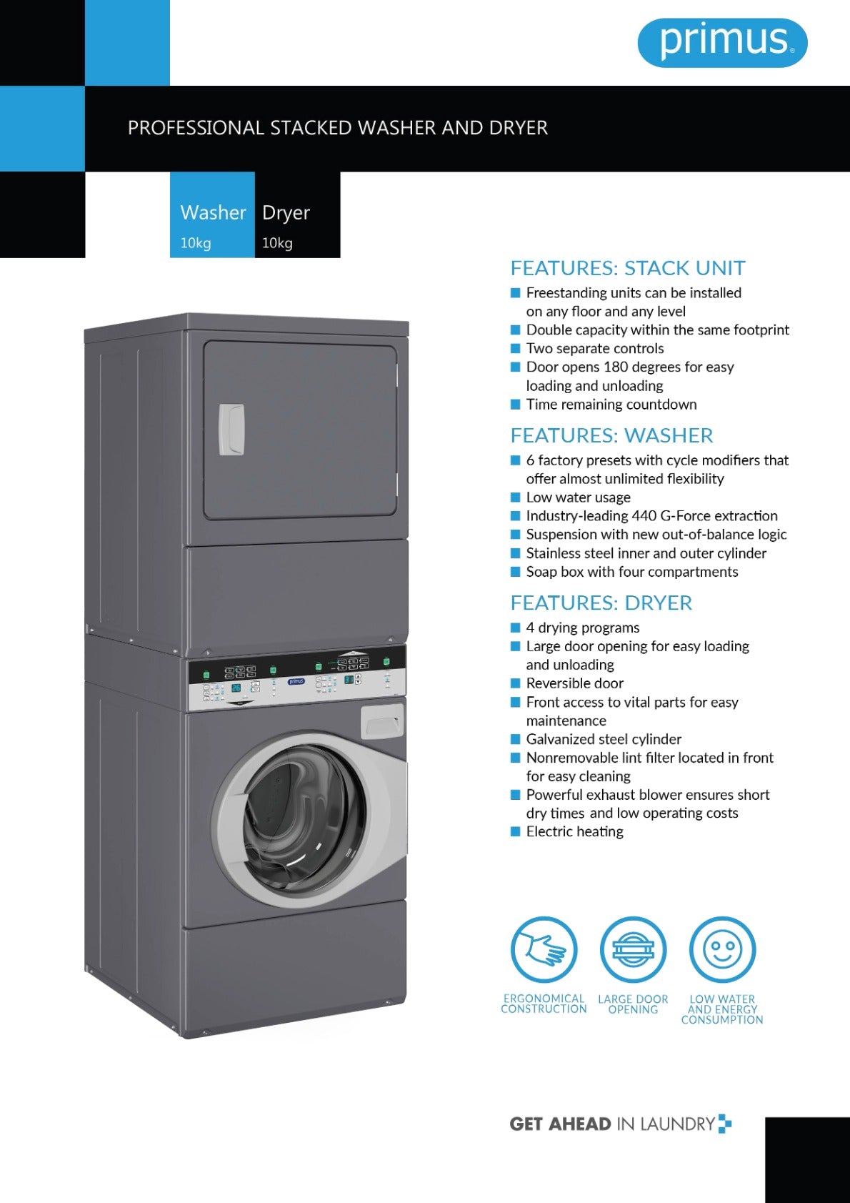 Thumbnail - Primus PTEE - Stacked Washer & Dryer