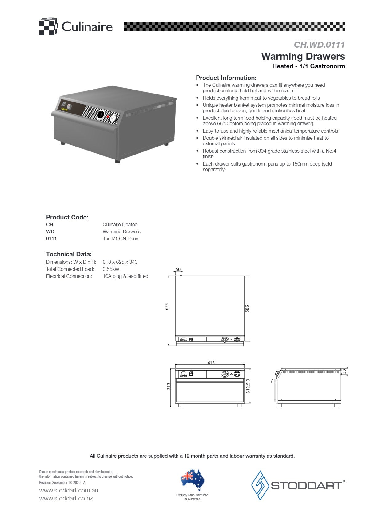 Culinaire CH.WD.0111 - Food Warming Drawer