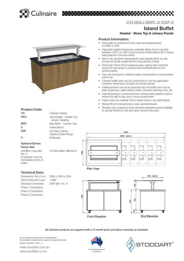 Culinaire CH.IBGJ.BMC.U.GSF.8 - Heated Mobile Island Buffet
