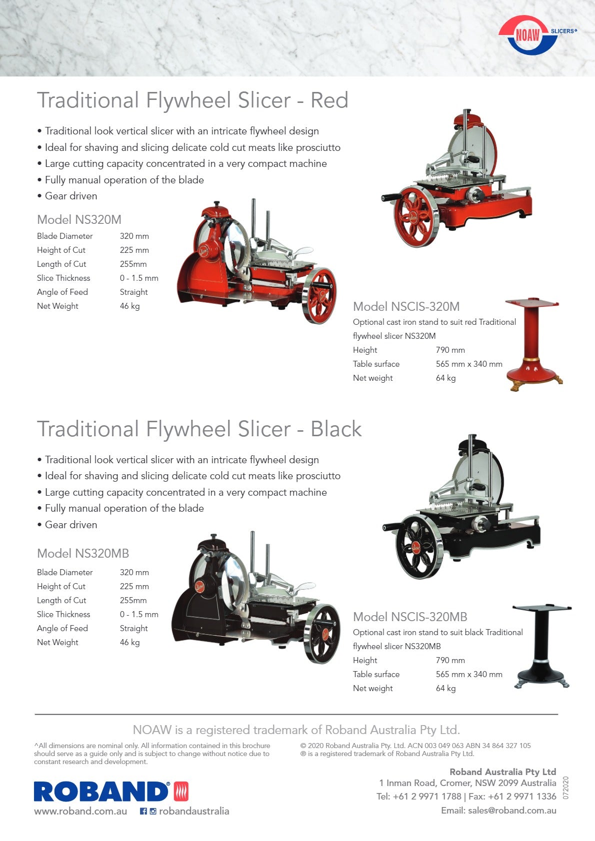 Noaw NSCIS-320MB - Traditional Flywheel Slicer Stand
