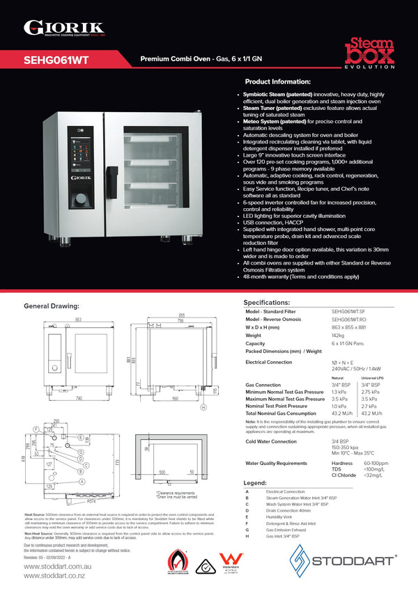 Giorik Steambox Evolution SEHG061WT.RO - Combi Oven