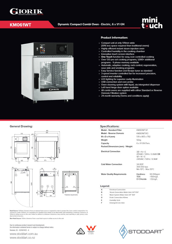 Giorik Mini Touch KM061WT.SF - Combi Oven