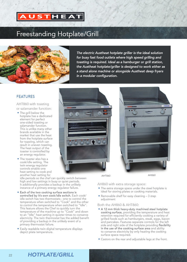 Austheat AHT860 - Freestanding Electric Hotplate & Grill