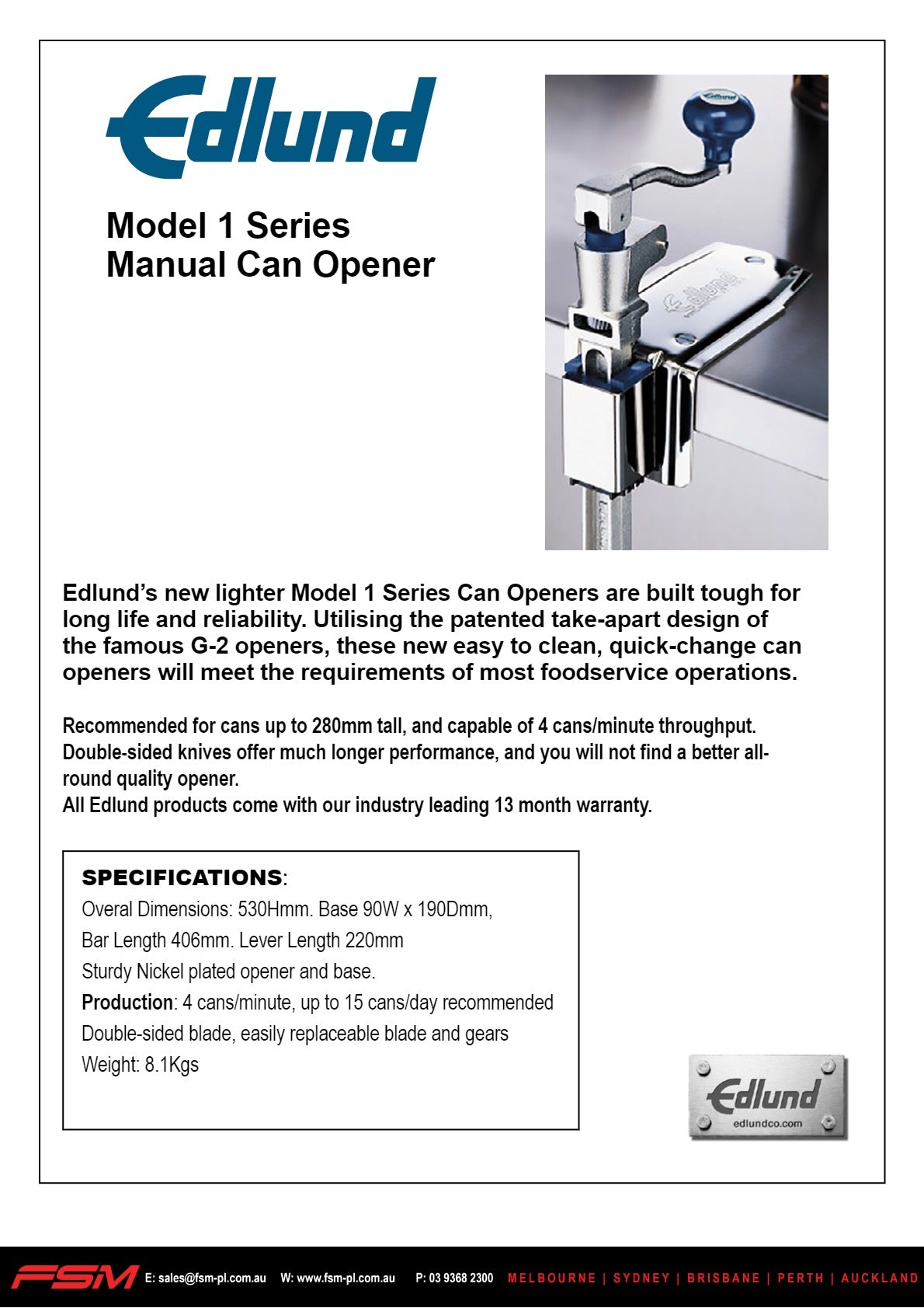 Edlund Resolution Rgs600 Battery Replacement Instructions.pdf Edlund MODEL 1 - Manual Can Opener | SilverChef