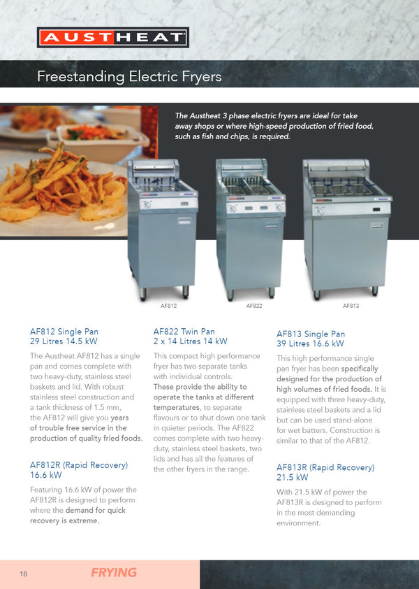 Austheat AF812 - Freestanding Electric Fryer