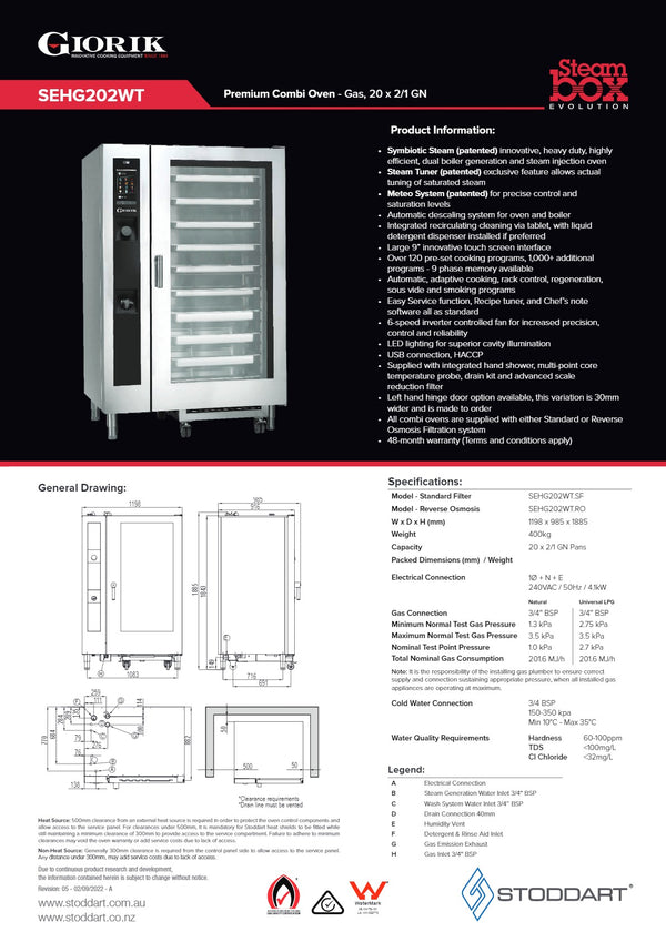 Giorik Steambox Evolution SEHG202WT.RO - Combi Oven