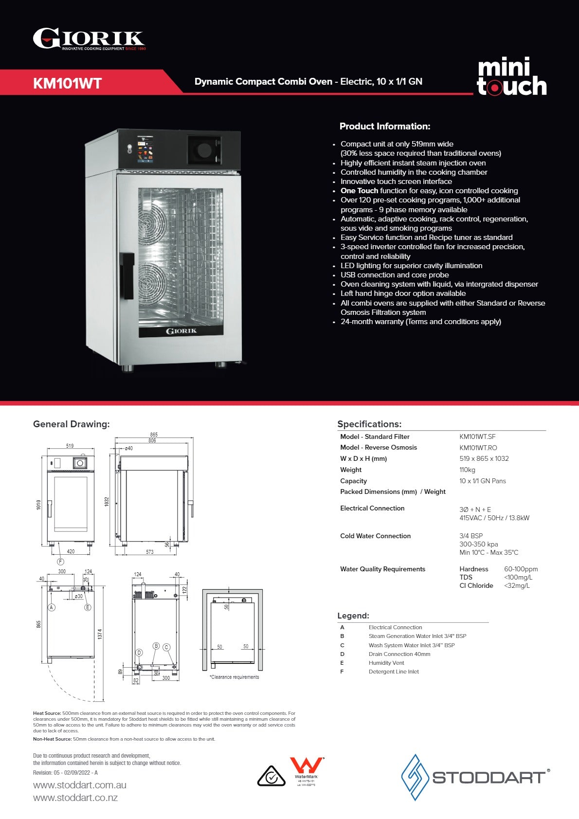 Giorik Mini Touch KM101WT.SF.H - Combi Oven